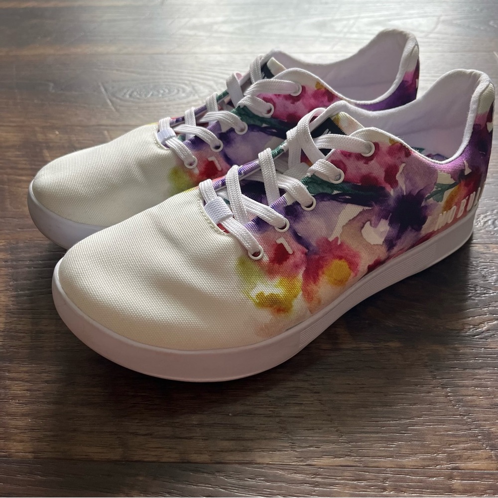 Nobull No Bull floral bouquet watercolor canvas trainers sneakers shoes W9.5